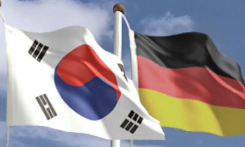 South Korean and German Flags
