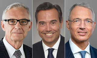 Urs Rohner, António Horta-Osório and Axel Lehmann (from left; Images: Credit Suisse)