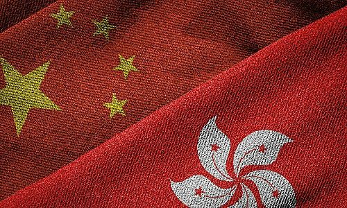 Flags of Hong Kong and China