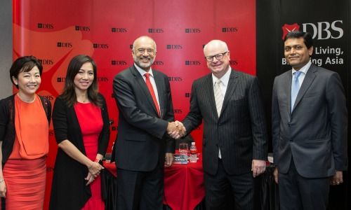 L-R) Pearlyn Phau, Tan Su Shan, Piyush Gupta, David Hisco and Sanjoy Sen