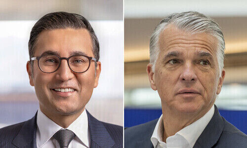 Iqbal Khan and Sergio Ermotti (from left), UBS (Images: UBS/Keystone)