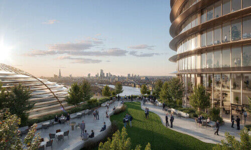 J.P. Morgan's planned mega-office tower in Canary Wharf (Visual: JPM)