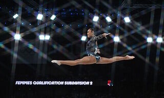Simone Biles performing at the 2024 Paris Olympics (Image: Shutterstock)