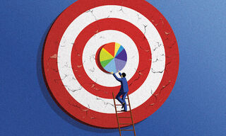 Businessman replaces a traditional bullseye with a diversified target (Image: Keith Alexander Lee)