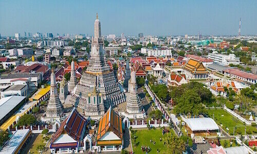 Aerial view of Wat Arun Buddhist in Bangkok, Thailand (Image: Shutterstock)