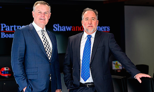 Shaw and Partners CEO Earl Evans and ISG executive chairman Paul Glass (Image: Shaw and Partners)
