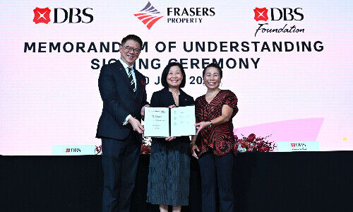 Lim Him Chuan, DBS; Soon Su Lin, Frasers Property; and Karen Ngui, DBS Foundation (Image: DBS)