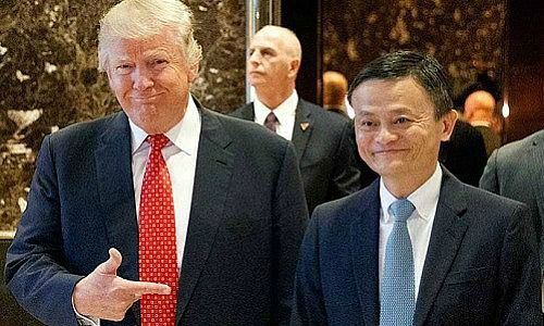 U.S. President Donald Trump and Jack Ma, founder and CEO of Alibaba Group