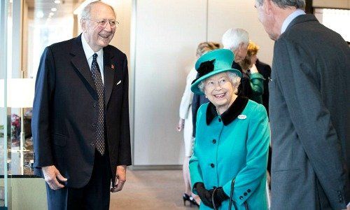 Her Majesty The Queen with Bruno Schroder during her visit to the new Headquarters of Schroders in The City of London on the 7th of November 2018 (Image: Keystone)