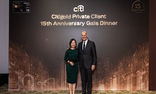 Vicky Kong and Andy Sieg (left to right) at Citi's gala dinner (Image: Citi)