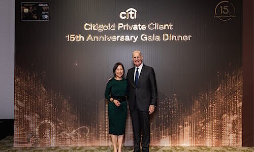 Vicky Kong and Andy Sieg (left to right) at Citi's gala dinner (Image: Citi)