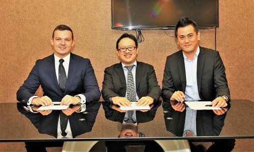 Marian Hires, Managing Partner of Venaco Group, Tom Wong, CEO of Cheng & Co, and Choo Kok Weng, Managing Director of Venaco Services (from left)