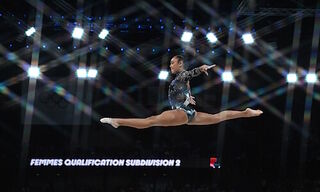 Simone Biles performing at the 2024 Paris Olympics (Image: Shutterstock)