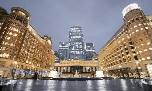 Offices of Credit Suisse at Cabot Square in London's Dockland