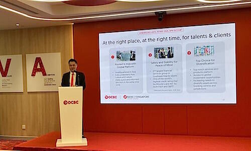 Bank of Singapore's Rickie Chan during OCBC's media briefing in Hong Kong (Image: finews)