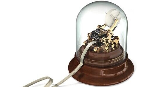 An antique ticker tape machine (Image: Shutterstock)