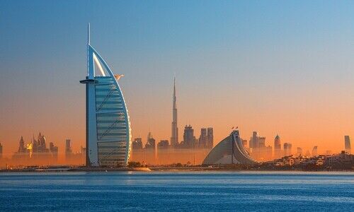 The Dubai Skyline at sunset (Image: Shutterstock)